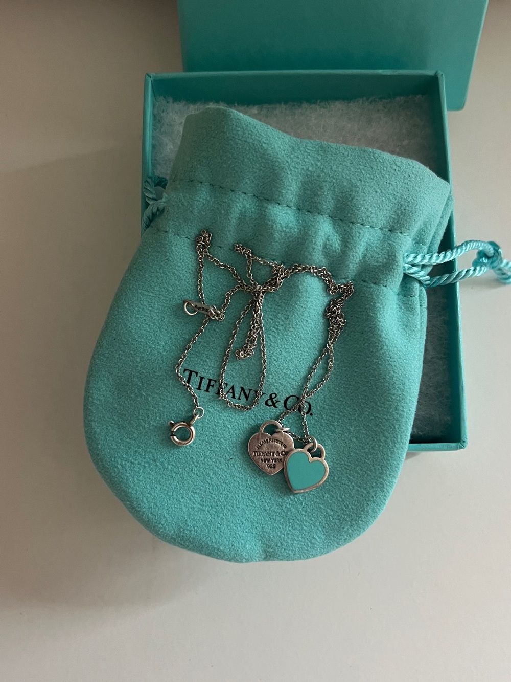 Tiffany & Co. sterling silver Return to Tiffany Blue Double Heart Tag pendant